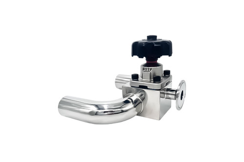 شیر دیافراگمی ۱۸۰ درجه Zero Deadleg استنلس استیل ASSP فرول دار مخصوص کلینروم های دارویی