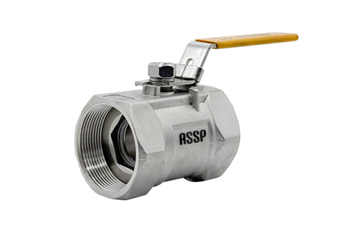 شیر توپی یکتکه دندهای استنلس استیل 304 برند ASSP مناسب صنایع نفت، پتروشیمی و تأسیسات صنعتی