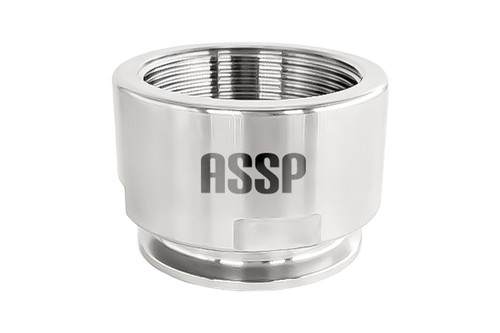 فرول داخل دنده استنلس استیل 316L ASSP اتصال کلمپی به رزوهای با سطح پولیش شده مناسب صنایع غذایی و دارویی