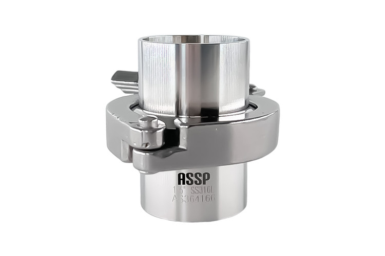 کلمپ کامل استنلس استیل شامل دو فرول و گسکت مناسب اتصالات بهداشتی صنایع غذایی و دارویی